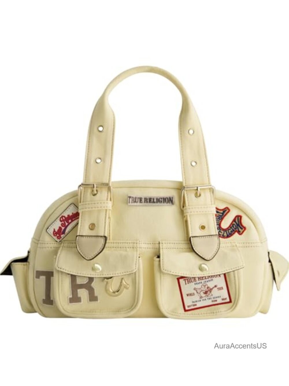 True Religion Satchel Bag Women's Handbag with Adjustable Shoulder Strap Cotton